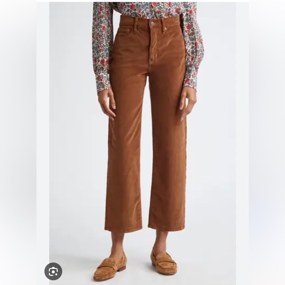 Veronica Beard Crosbie High Waist Wide Straight Leg Corduroy Pants - Brown